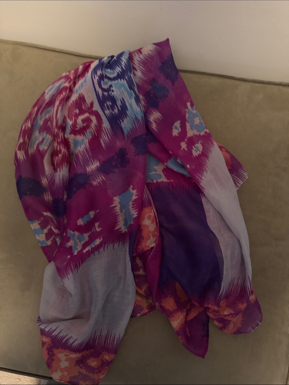 J. Jill Purple Pink Blue Patterned Lightweight Scarf